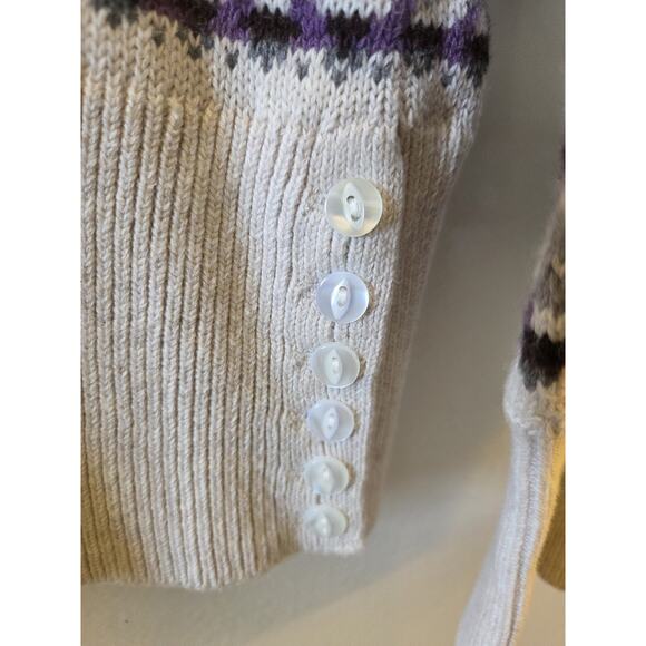 Pendleton Sweater Womens XL Argyle Pullover Cotton Button Detail Colorful - Picture 2 of 9